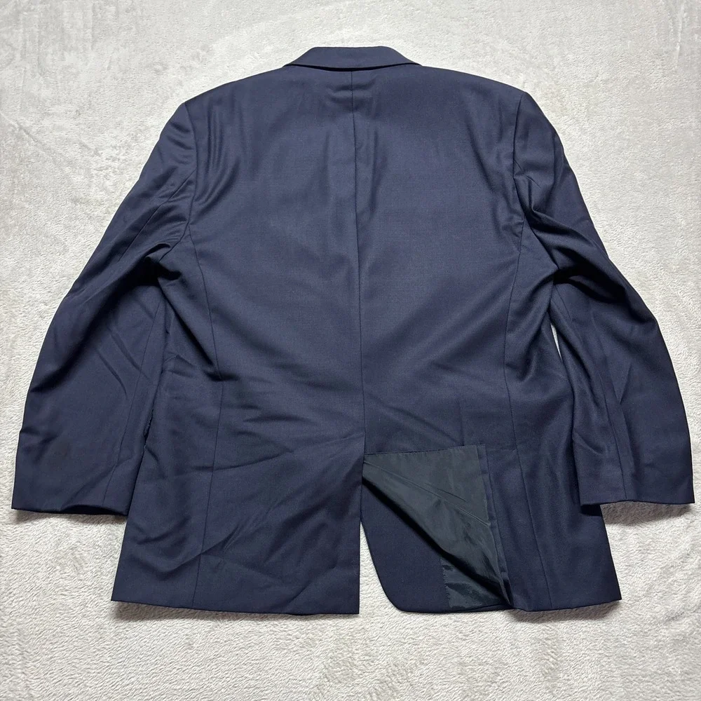 Lauren Ralph Lauren Blazer Mens 44R Navy Blue Gold Buttons Suit Jacket Wool READ